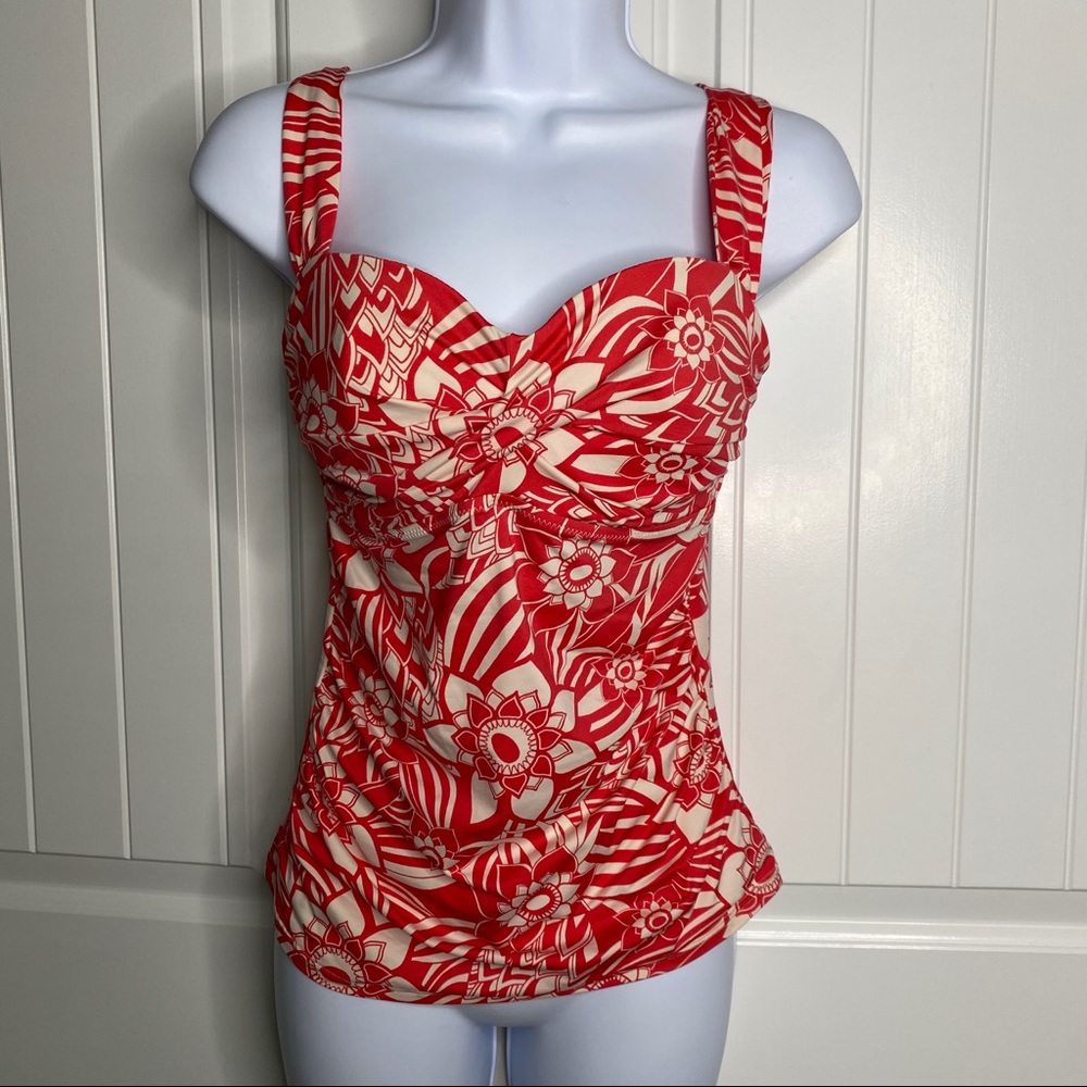 5/$25! Eddie Bauer floral tropical tankini top size 6